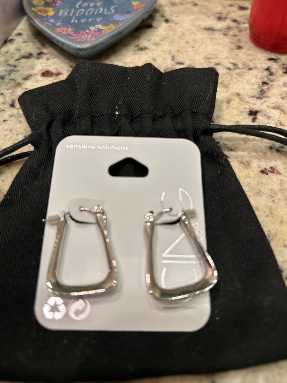 Icing Silver Modern Angular Hoop Earrings